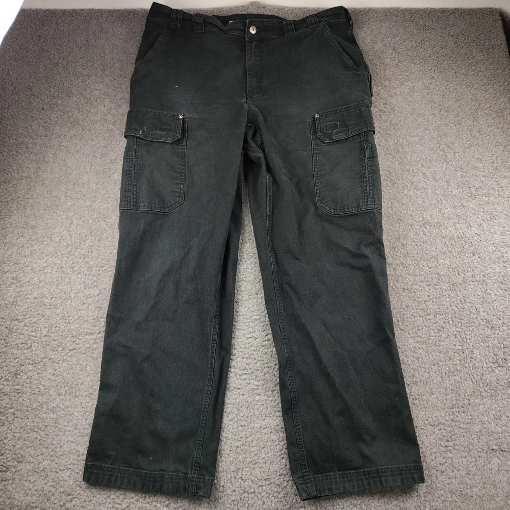 Duluth Trading Co Flex Fire Hose Cargo Pants Mens 40x32 Black Workwear Canvas